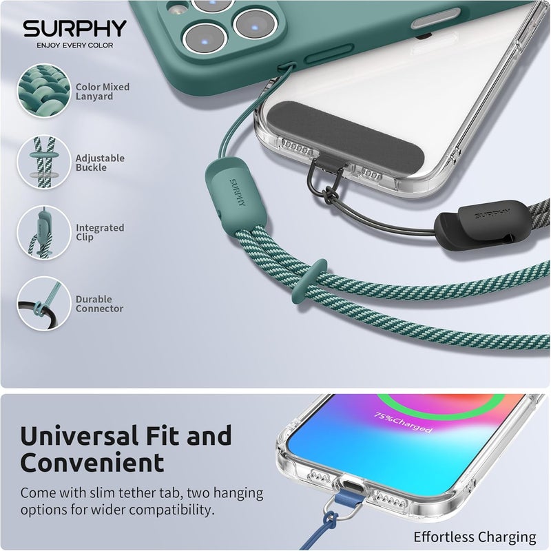 SURPHY 3 Pack Phone Wrist Strap with CellPhone Tether Tab, Cellphone Lanyard, Phone Strap with 2-Color Braided, Wrist Lanyard - Image 2